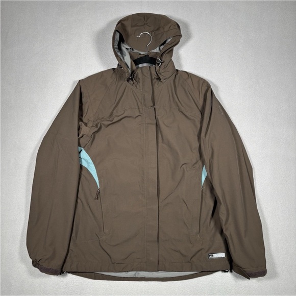 REI Jackets & Blazers - REI Jacket Womens Medium Brown Hooded Zip Serpa Lined Rain Element Outdoor Hiker